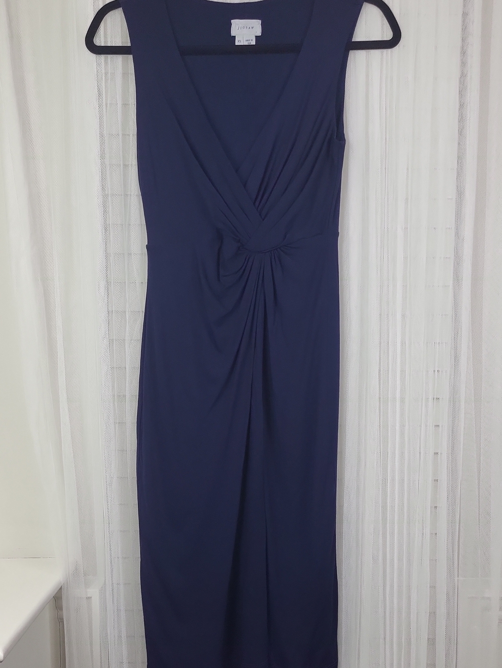 JIGSAW Navy Twist-Front Dress. Size XS